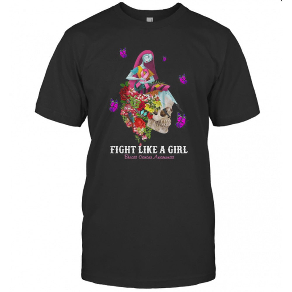 Skull Fight Like A Girl Breast Cancer Awareness T-Shirt